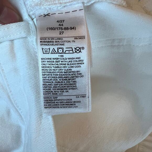 GAP DENIM the Girlfriend Mid Rise White Skinny Jean Women's Size 4/27 - Picture 6 of 6